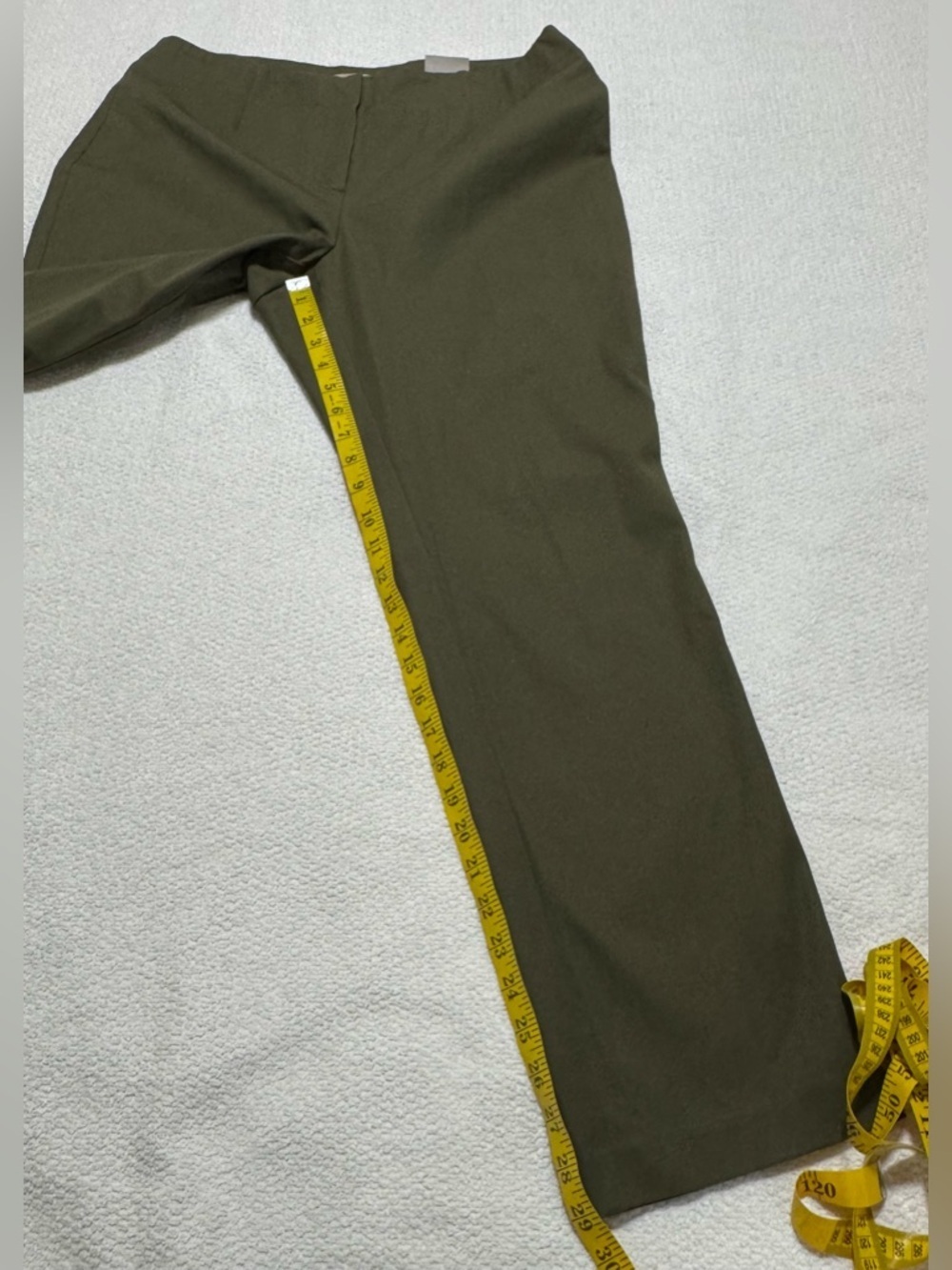 Chicos Size 2(L) Short Capital Stretch Caba Slim Ankle Pants Grape Leaf Green - Picture 9 of 12